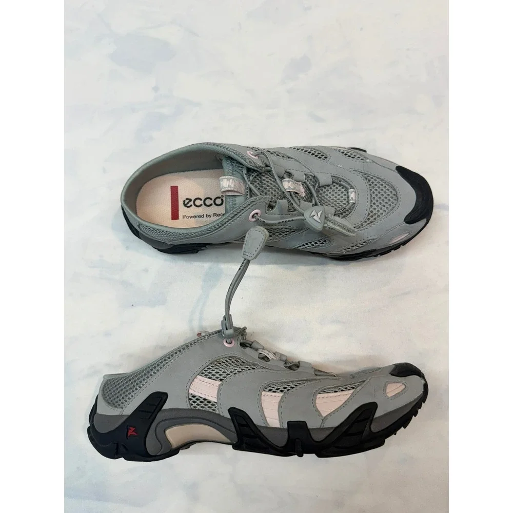 ECCO Womens 37 6-6.5 Gray Pink Terracruise LT Hiking Sneakers Tennis Shoes Bin3